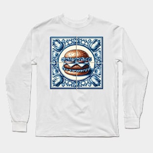 Delft Tile With Fast Food No.1 Long Sleeve T-Shirt